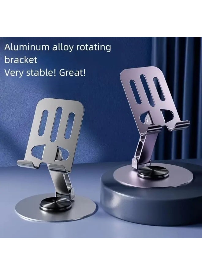 حامل موبايل معدني قابل للدوران والضبط – ستاند مكتب ثابت 360 درجة للهاتف والتابلت مع قاعدة قوية مضادة للانزلاق - Image 4
