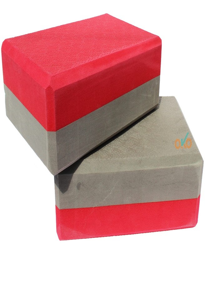 OKO High-Density Foam Yoga Block Brick Set of 2 | Large Size 9"x6"x3" | Lightweight & Durable | Non-Slip Surface for Stability | Yoga & Fitness Support | Made in India - Image 5