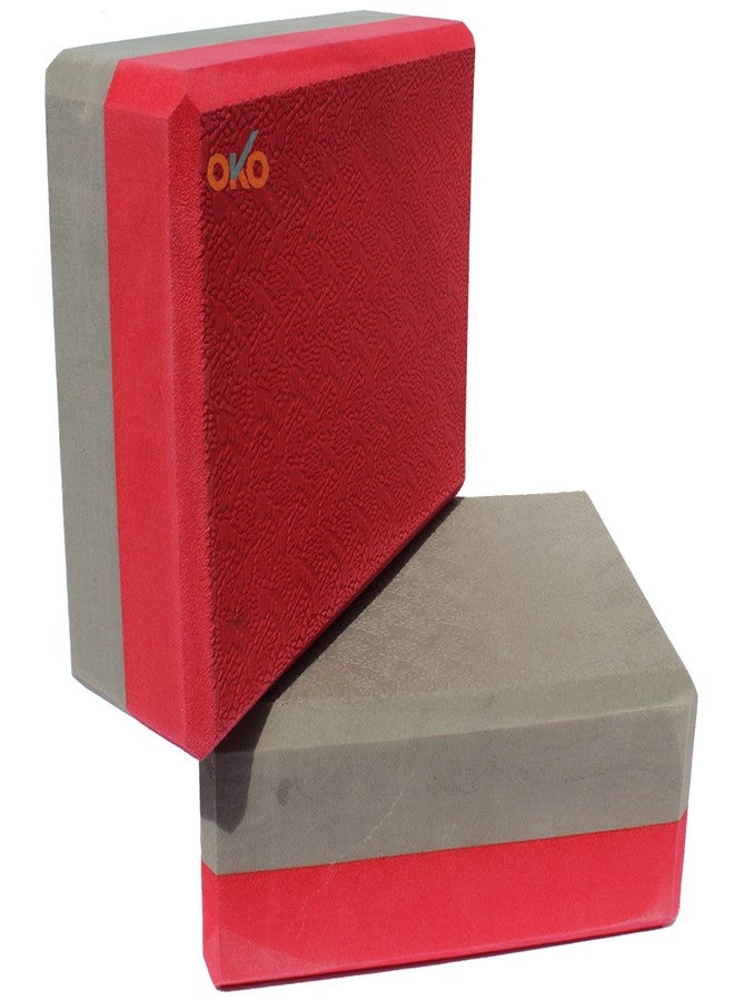 OKO High-Density Foam Yoga Block Brick Set of 2 | Large Size 9"x6"x3" | Lightweight & Durable | Non-Slip Surface for Stability | Yoga & Fitness Support | Made in India - Image 4