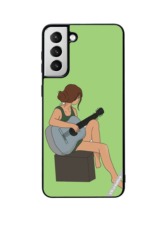 VR CREATIVE Protective Case Cover For Samsung Galaxy S22 5G Girl With Guitar Design Multicolour  - Image 1