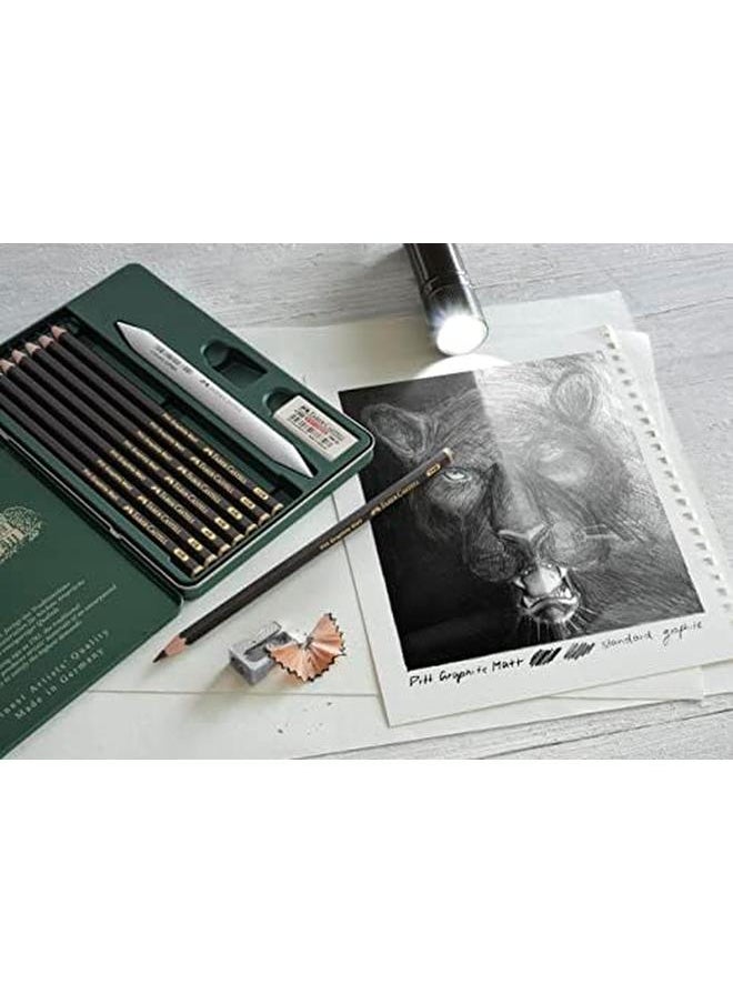 FABER-CASTELL - Set Pitt Graphite Matt – Tin Of 11 Pcs - Image 1