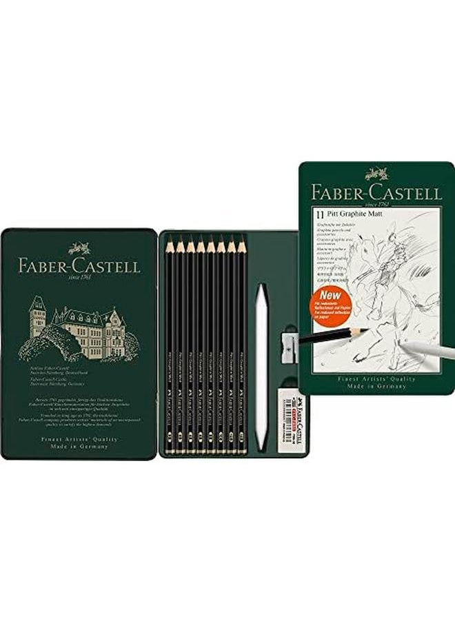 FABER-CASTELL - Set Pitt Graphite Matt – Tin Of 11 Pcs - Image 1