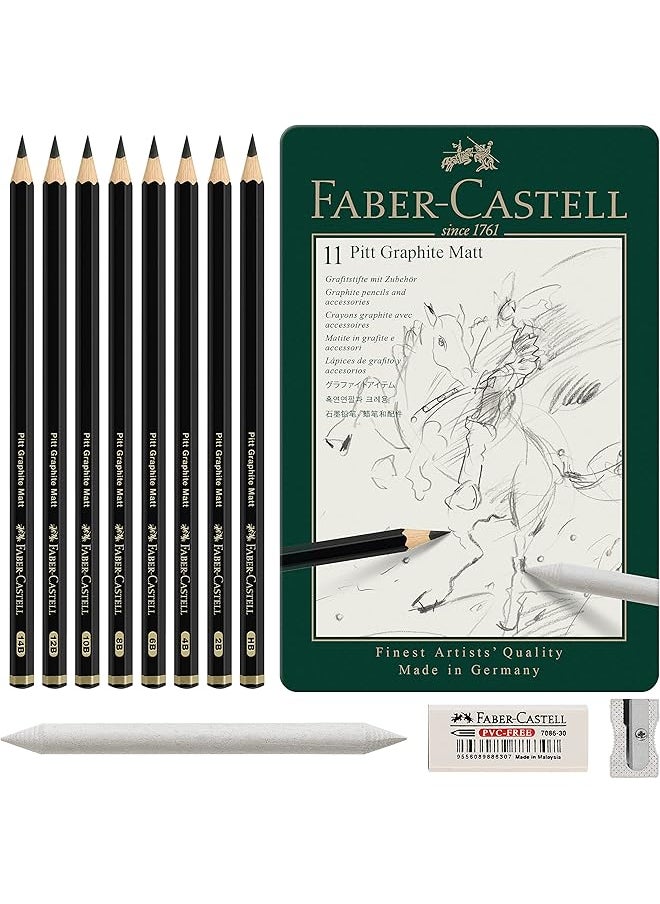 FABER-CASTELL - Set Pitt Graphite Matt – Tin Of 11 Pcs - Image 1
