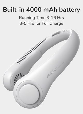 JISULIFE Portable Neck Fan Life 3, Hands Free Bladeless Fan, 4000 mAh Battery Operated Wearable Personal Fan, Leafless, Rechargeable, Headphone Design, USB Powered Desk Fan. - view 5