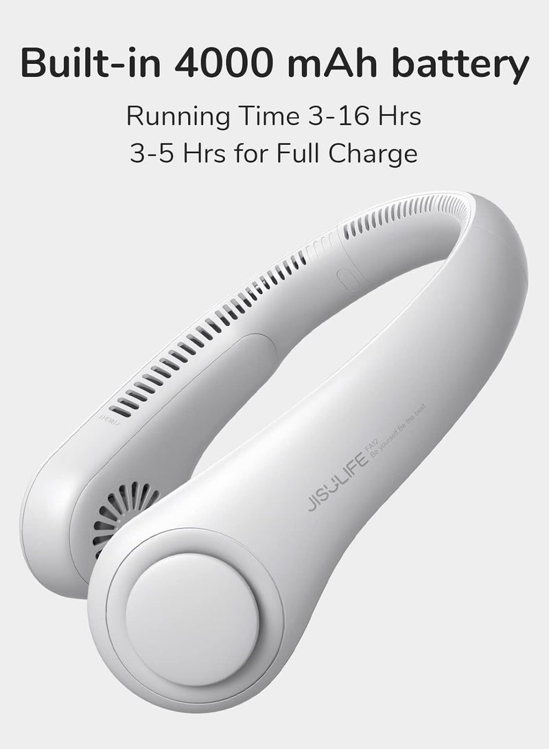 JISULIFE Portable Neck Fan Life 3, Hands Free Bladeless Fan, 4000 mAh Battery Operated Wearable Personal Fan, Leafless, Rechargeable, Headphone Design, USB Powered Desk Fan. - Image 5
