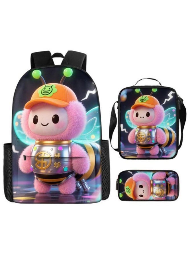 Bright Li Fire Fashion is unlimited! Cartoon bag three-piece set, suitable for a variety of scenes for students and teenagers (available for students, children, friends on outings, mountain climbing, schooling, etc.) - 24 - Image 2