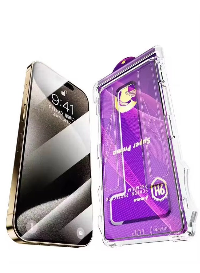 Best Chess Screen Protector for iPhone 13\13PRO\14 Solid Plastic Privacy Easy install with anti-peep view protection Dual protection against scratches and prying eyes. Made of clear solid PMMA, it includes an alignment tool for bubble-free, dust-free installation. Designed to maintain your privacy without sacrificing usability. - Image 1