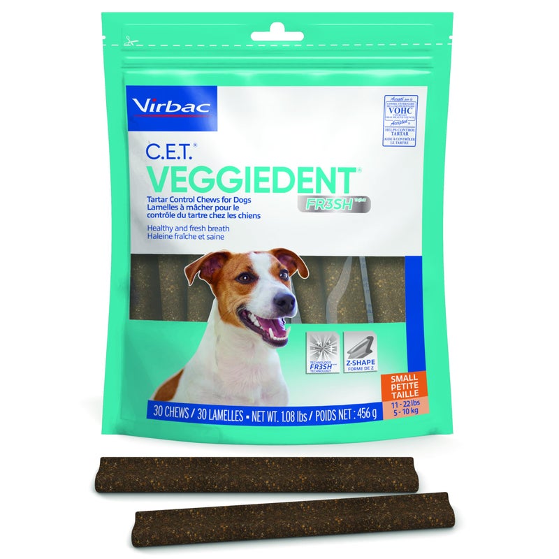 Virbac CET VEGGIEDENT FR3SH Tartar Control Chews for Dogs - Small - Image 1