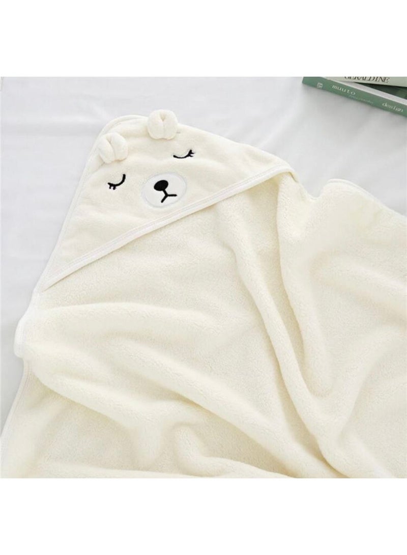 مناشف أطفال فاخرة وفائقة الامتصاص وناعمة للغاية | منشفة استحمام ناعمة ومحبوبة لحديثي الولادة والأطفال الصغار حتى عمر سنتين | لون أبيض - Image 4