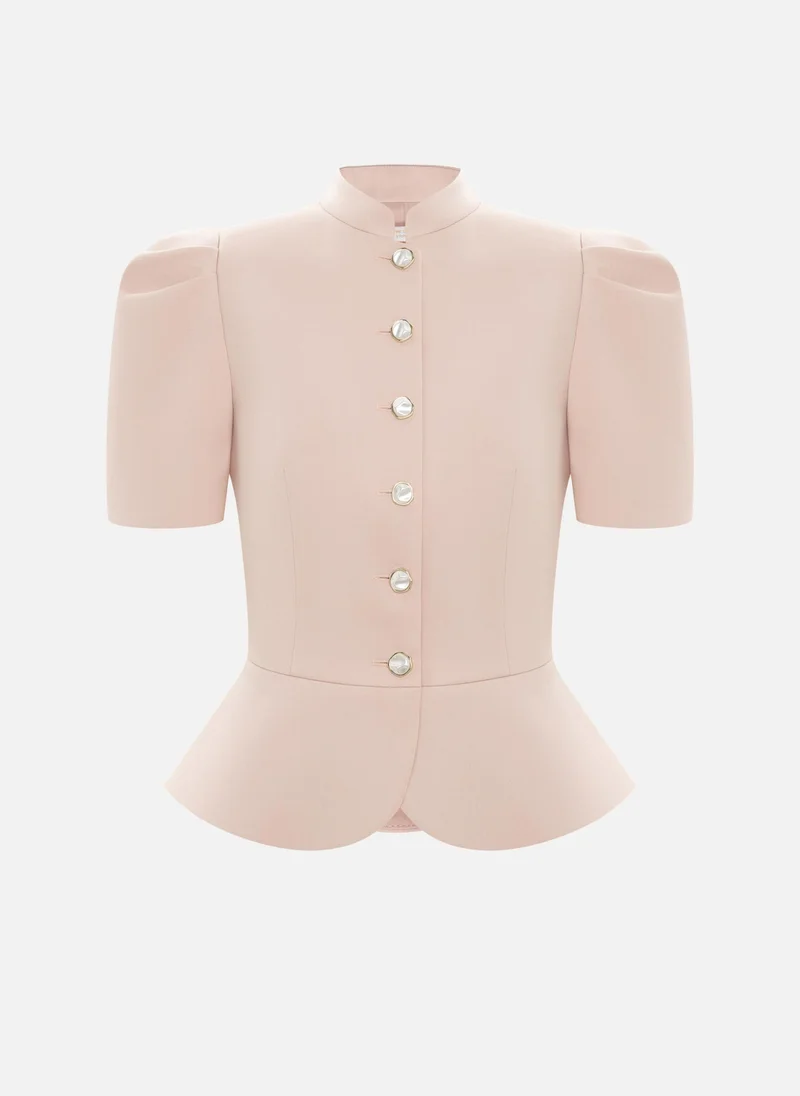 Lichi Single-breasted jacket with voluminous short sleeves and a peplum