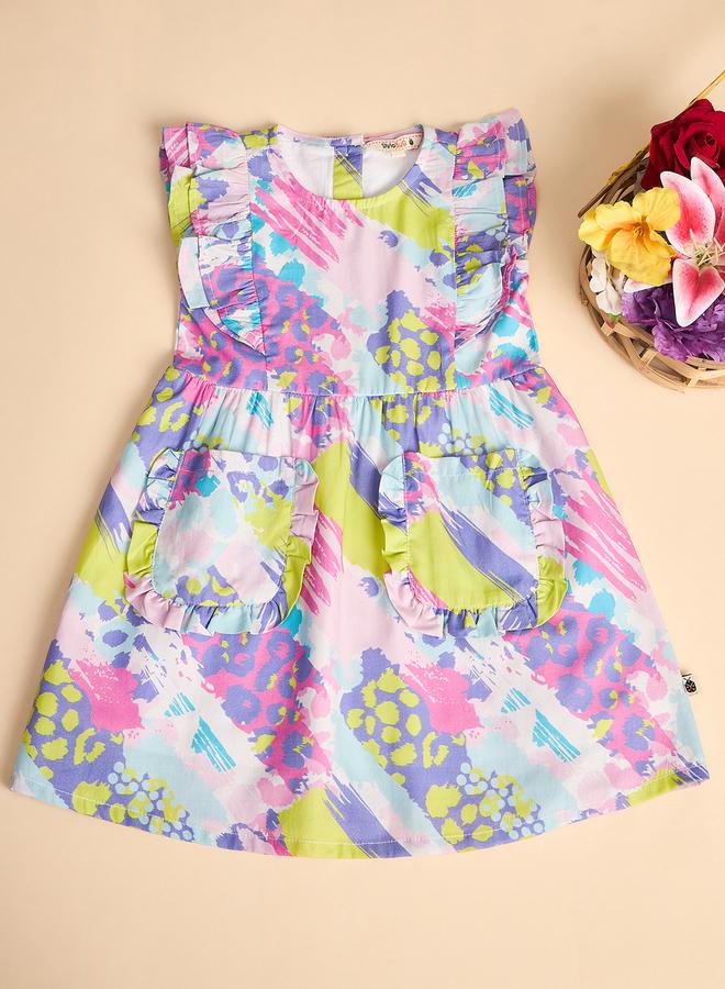 ستايلو بج فستان ستايلو بيج بطبعات شاملة وجيب رقعة - Image 1