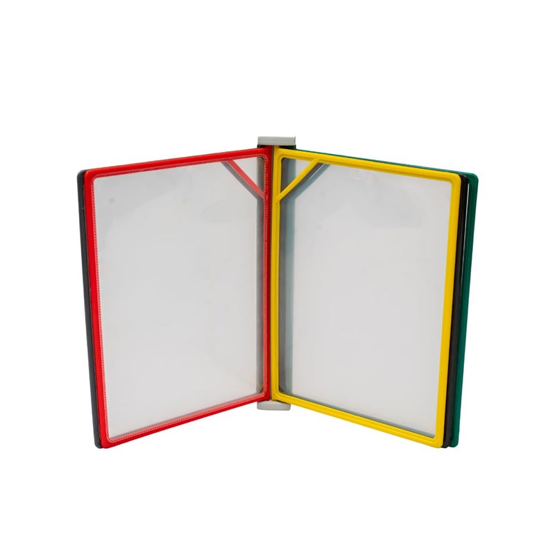 Infomate Wall Unit A4 – Wall Hanging Document Organizer with Quick-Insertion Transparent Pockets, Multicolored Folders (A4 with 5 Folders) - Image 2