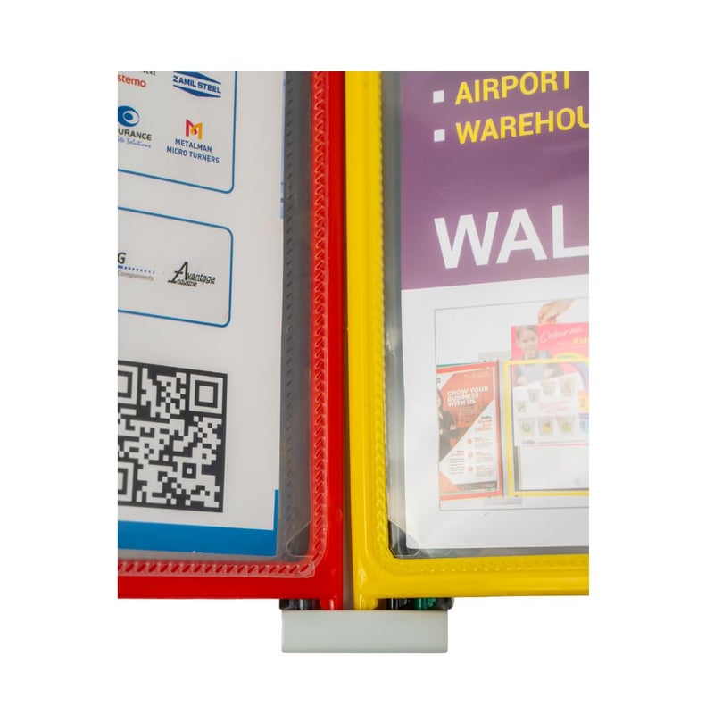 Infomate Wall Unit A4 – Wall Hanging Document Organizer with Quick-Insertion Transparent Pockets, Multicolored Folders (A4 with 5 Folders) - Image 4