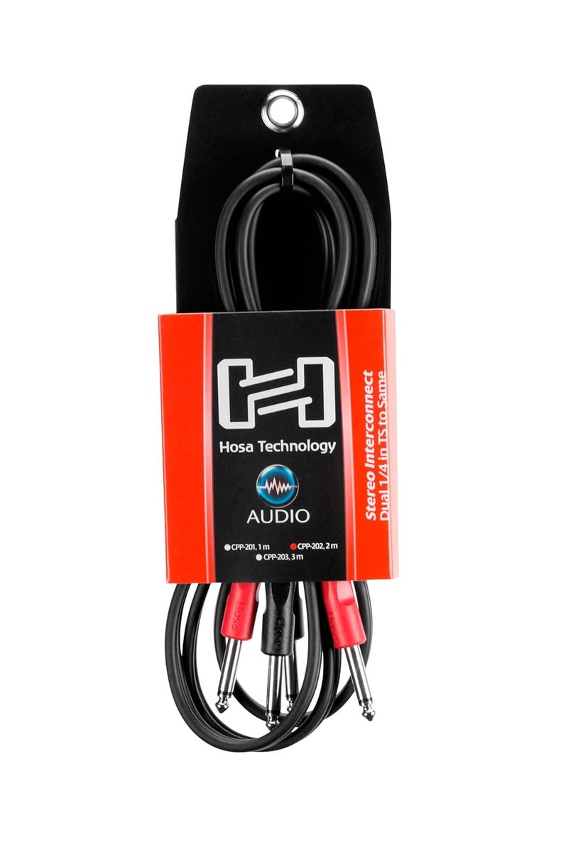 Hosa CPP-202 Dual 1/4 Inch TS to Dual 1/4 Inch TS Stereo Interconnect Cable, 6.6 Feet - Image 5