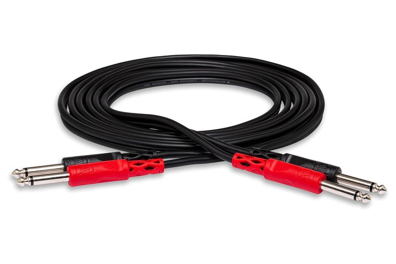 Hosa CPP-202 Dual 1/4 Inch TS to Dual 1/4 Inch TS Stereo Interconnect Cable, 6.6 Feet - Image 1