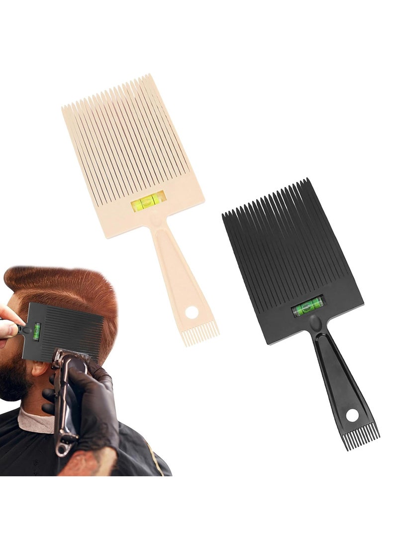 CMGTYYD 2 pieces Hair Comb with Level - Retro-Style Comb, with Water Leveling for Barber Haircut & Styling，Flat Top Guide Comb for Men, Haircut Level Comb, Dual-Ended Flat Top Comb Hair Combs, Barber Hair Comb with Accurate Water Levelling System - Image 1