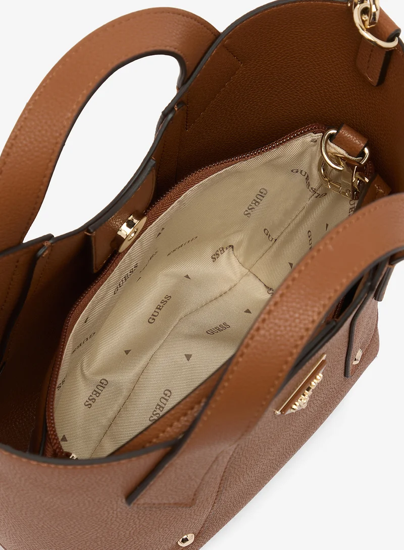 Guess COGNAC Darcy Mini Tote Bag for Women | Best Price UAE