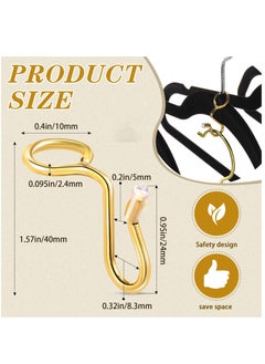 Excefore 25 Pieces Clothes Hanger Connector Hooks, Metal Hanger Extender Hooks Hanger Hooks for Velvet Hangers Plastic Wooden Closet Space Saving, Gold, 25 Pieces  - Image 2