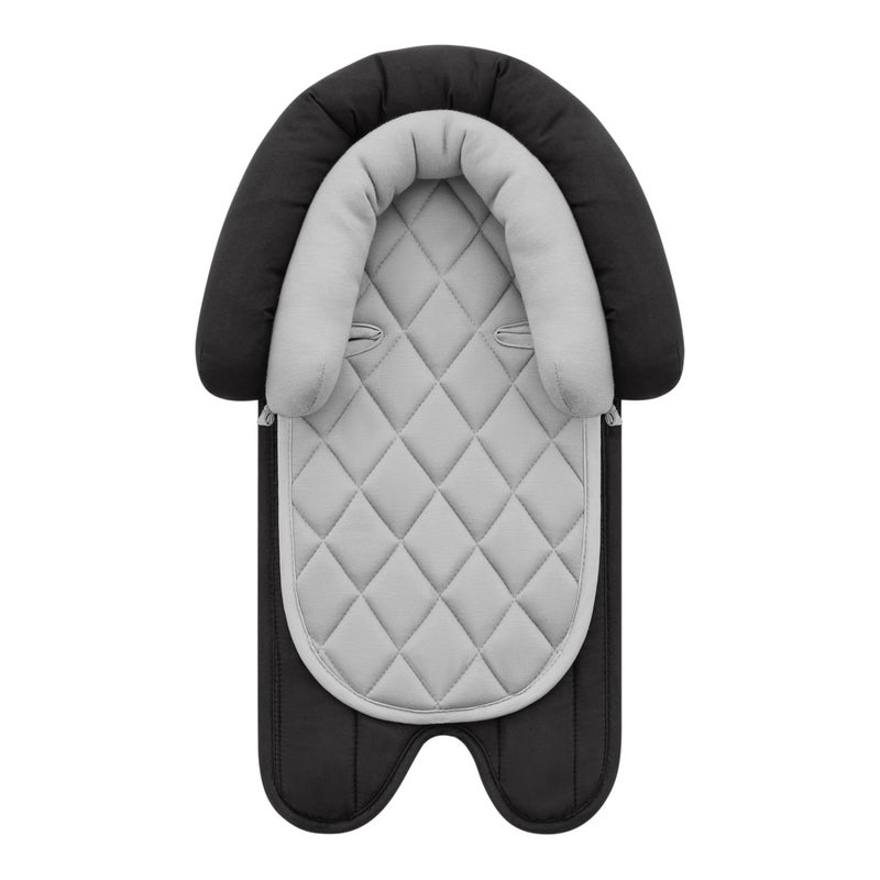 Pro Goleem Car Seat Head Support Infant, Soft Infant Car Seat Insert, 2 in 1 Carseat Head Support for Newborn, Perfect for Car Seat, Stroller, Swing, Bouncer, Gray and Black - Image 1