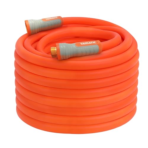 YAMATIC Heavy Duty Garden Hose 5/8 in x 75 ft with Swivel Fitting, Super Flexible Water Hose, All-weather, Lightweight, Burst 600 PSI - Image 1