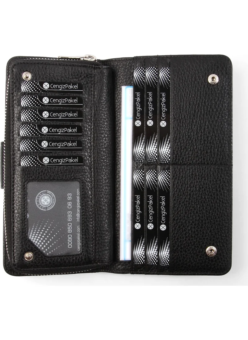 Cengiz Pakel Genuine Leather Black Wallet - 65104T