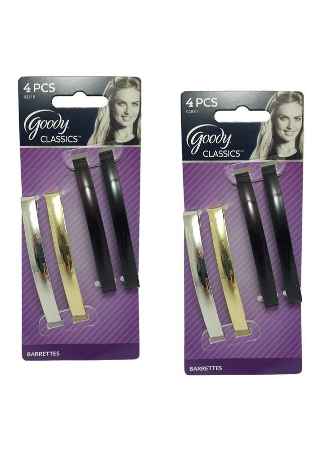 Goody Womens Classic Metal Domed Barrettes (3-1/4 inches) ([2 Pack of 4) - Image 3
