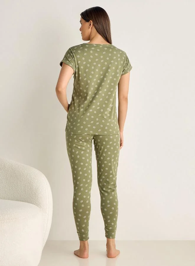 Splash FAV All-Over Print Cotton Maternity Pyjama Set