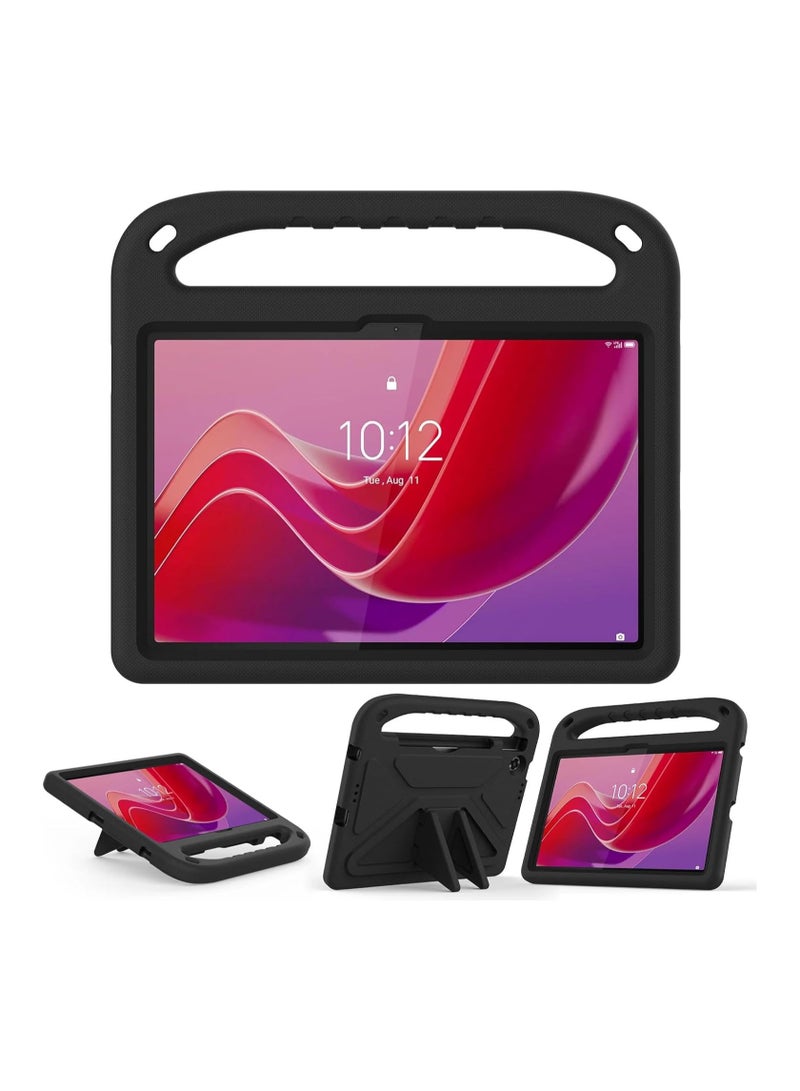 Compatible with Lenovo Tab 10.1 inch 2025 (TB-311FU/TB-311XU) Kids Tablet Case - EVA Lightweight Shockproof Dropproof Handle Kickstand Protective Cover (Black) - Image 1