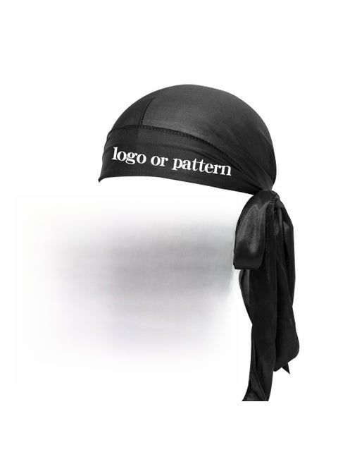 European Style Silky Durag Long Tail Pirate Cap Custom logo (custom images)