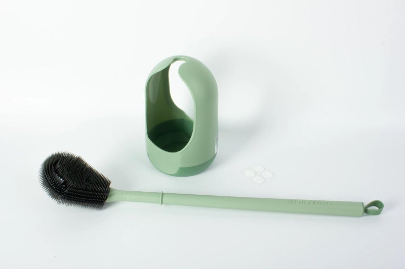 Silicone Toilet Brushes, Toilet Brush and Holder, Toilet Brushes and Holder with Quick-Drying, Antibacterial, Ventilation, Floor and Wall Brush, Toilet Brush (green) - Image 1