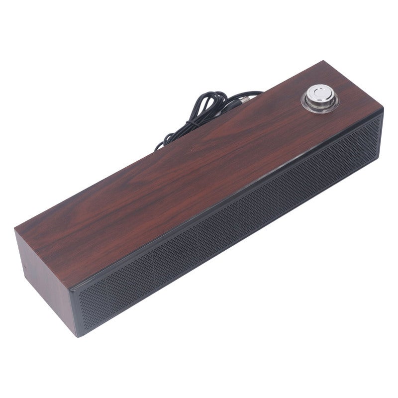 LEERFEI Computer Speakers 3.5mm AUX Wired USB Powered Soundbar - HiFi Stereo Sound with Dual Drivers Wooden Desktop Speakers for PC Laptop Tablet - Image 4