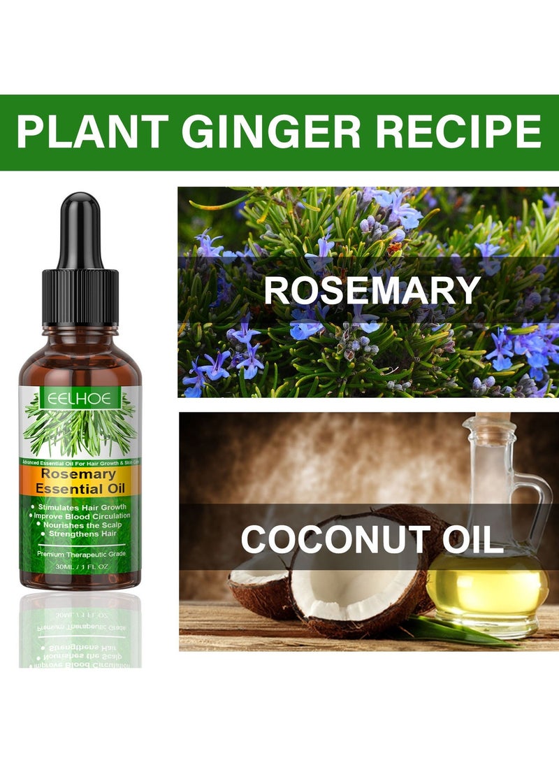 EELHOE 3-PACK Rosemary Hair Oil, Prevents Hair Loss, Nourishes Scalp And Repairs Damaged Hair 30ml*3 - Image 3