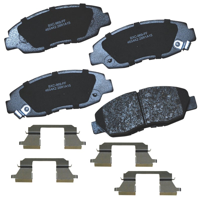بنديكس وسادات فرامل أمامية سيراميكية Bendix Premium SBC465AK2 لسيارات Acura EL (2005-1997) وHonda Civic (2011-1996) وInsight (2014-2010) - Image 1