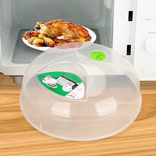 HENYU Microwave Splatter Cover, Microwave Cover for Food, Large Microwave Plate Cover Guard Lid with Steam Vents Keeps Microwave Oven Clean, 11.5 Inch BPA Free & Dishwasher Safe - Image 1