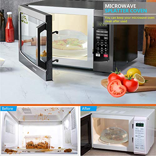 HENYU Microwave Splatter Cover, Microwave Cover for Food, Large Microwave Plate Cover Guard Lid with Steam Vents Keeps Microwave Oven Clean, 11.5 Inch BPA Free & Dishwasher Safe - Image 3