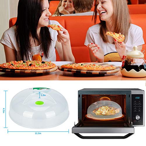 HENYU Microwave Splatter Cover, Microwave Cover for Food, Large Microwave Plate Cover Guard Lid with Steam Vents Keeps Microwave Oven Clean, 11.5 Inch BPA Free & Dishwasher Safe - Image 2