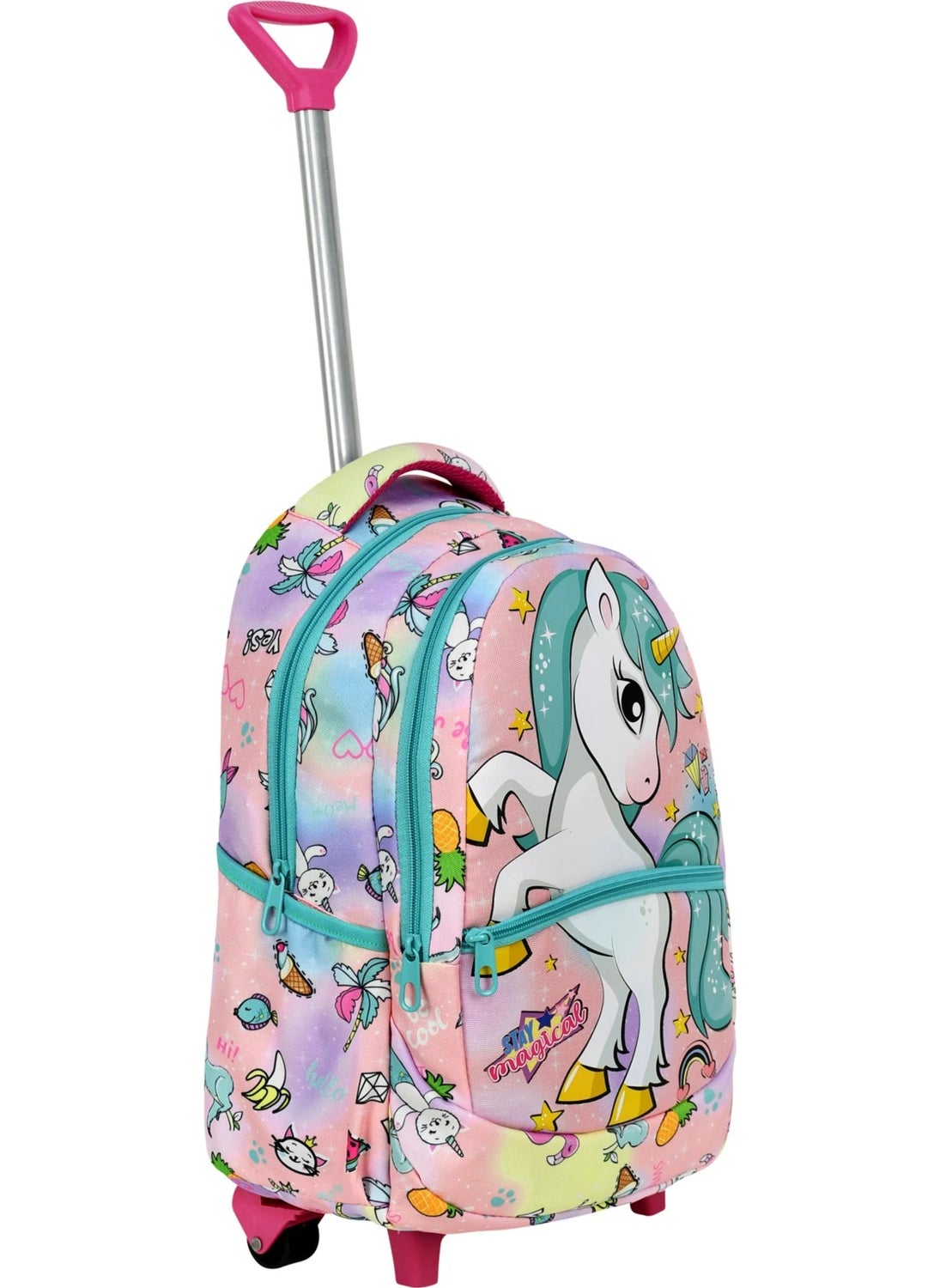 Çantaland Primary School Bag with Wheeled Unicorn Pattern + Lunch Box  - Image 3