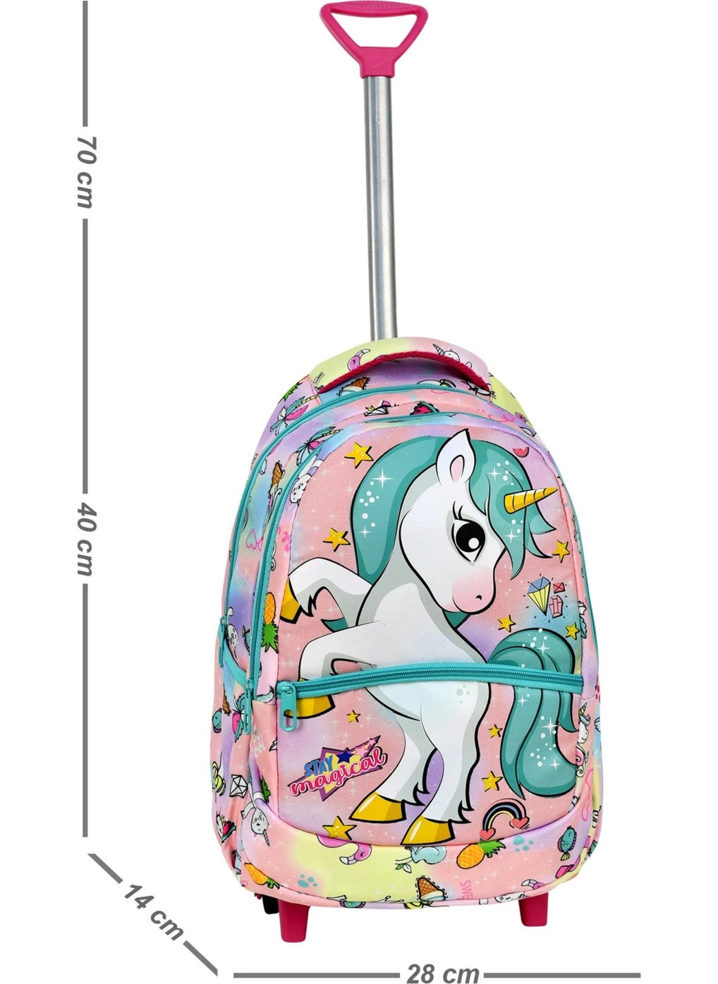 Çantaland Primary School Bag with Wheeled Unicorn Pattern + Lunch Box  - Image 4