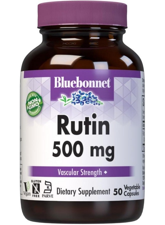 Bluebonnet Nutrition Rutin 500mg (Sophora Japonica) Antioxidant Bioflavonoid for Vascular Support* Vegan, Gluten-Free, Soy-Free - Plant-Based Rutin Supplement - 50 Vegetable Capsules - Image 1