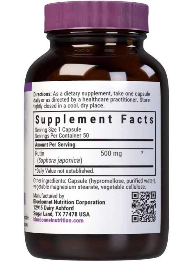Bluebonnet Nutrition Rutin 500mg (Sophora Japonica) Antioxidant Bioflavonoid for Vascular Support* Vegan, Gluten-Free, Soy-Free - Plant-Based Rutin Supplement - 50 Vegetable Capsules - Image 2