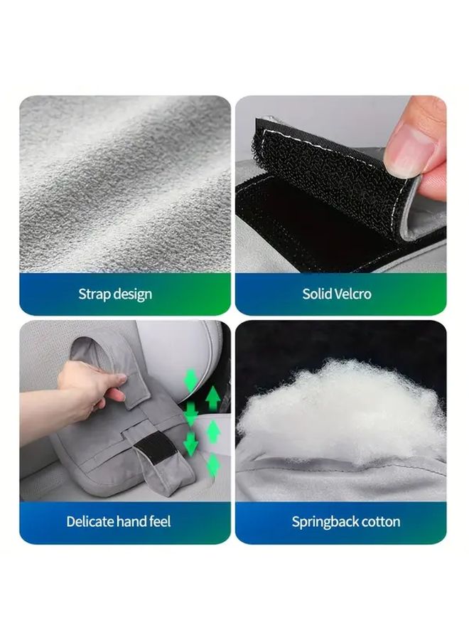 Blue Suede Headrest Pillow For Car Seat Ergonomic Contour Ventilated Cooling Fabric Seat Cushion Auto Interior Accessory - Image 5