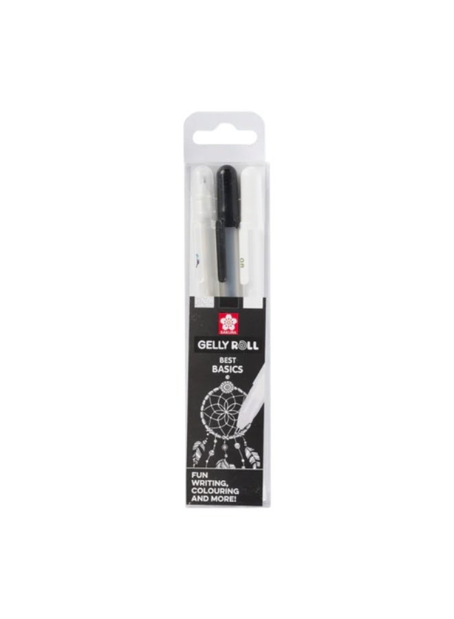 Sakura-Gelly Roll 3 Pieces (Silver/Black/White)-POXPGBMIX3B - Image 1