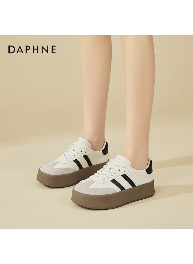 Daphne Women's Thick-soled Sports Casual Shoes Comfortable Soft Sole Training Shoes Versatile Height-increasing Sneakers Beige Size 40 - Image 2