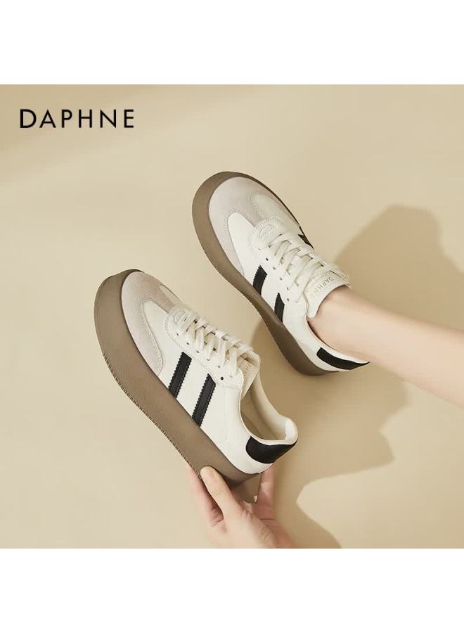 Daphne Women's Thick-soled Sports Casual Shoes Comfortable Soft Sole Training Shoes Versatile Height-increasing Sneakers Beige Size 40 - Image 5