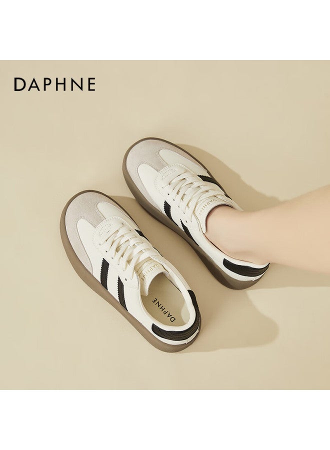 Daphne Women's Thick-soled Sports Casual Shoes Comfortable Soft Sole Training Shoes Versatile Height-increasing Sneakers Beige Size 40 - Image 3