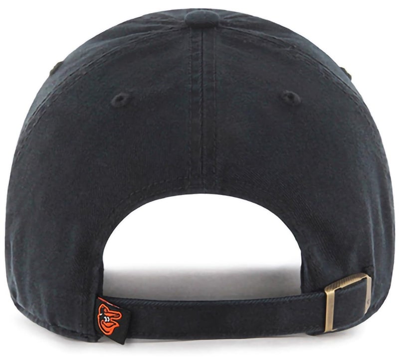 47 Brand MLB Team Color Home Primary Logo Clean Up Adjustable Baseball Cap Hat, Adult One Size Fits All - Baltimore Orioles Black - Image 2