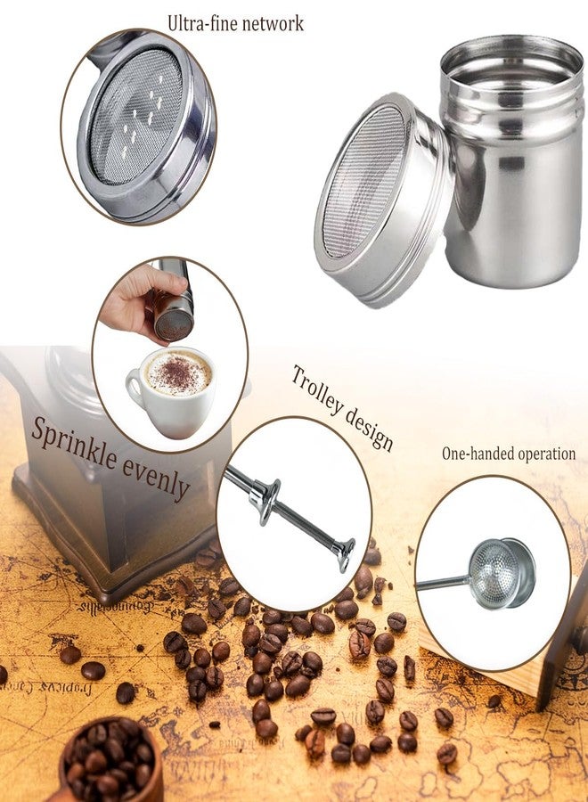 PKEAFC 2 Packs Powdered Sugar Shaker Duster 304 Stainless Steel Powdered Sugar Shaker Duster Set, Powdered Sugar Duster for baking, Coffee, Sugar, Pepper, Flour - Image 4