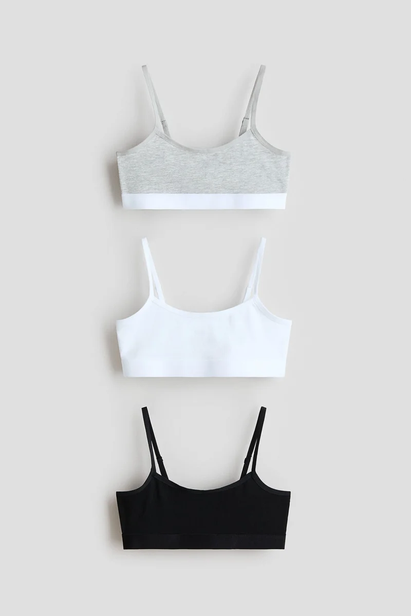 H&M 3-pack cotton crop tops