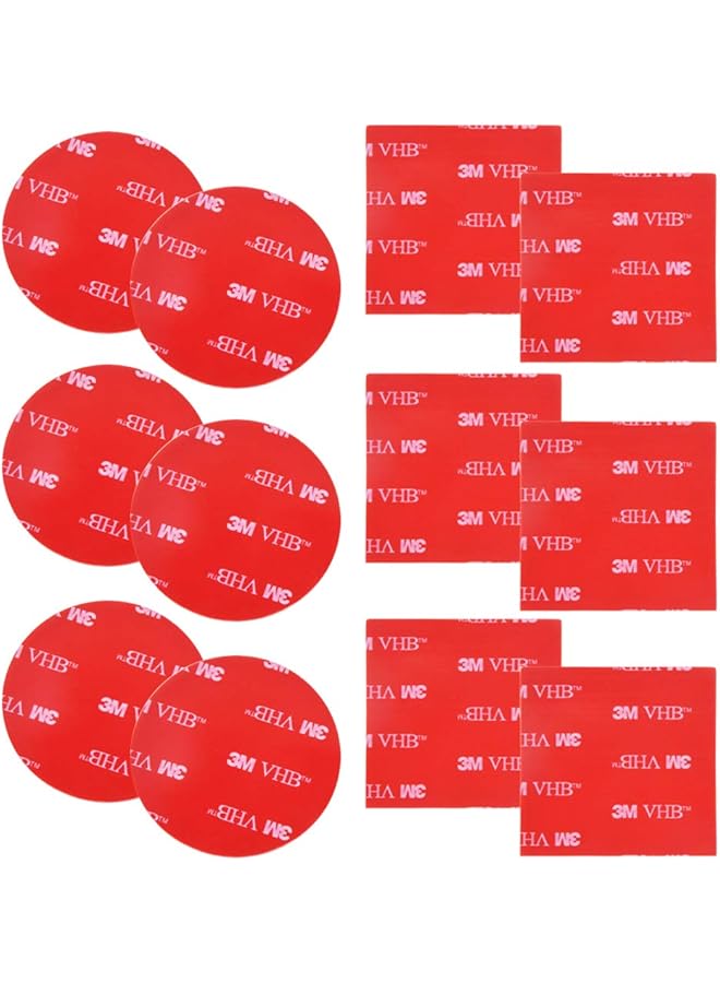 erorex 12 Pcs 3M Double Sided Foam Adhesive Tape Pads Round And Square Vhb Sticky Pads Replacement Mounting Tape - Image 1