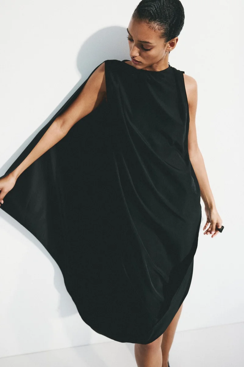 Draped midi dress